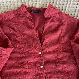 Zara Women cotton embroidered shirt
